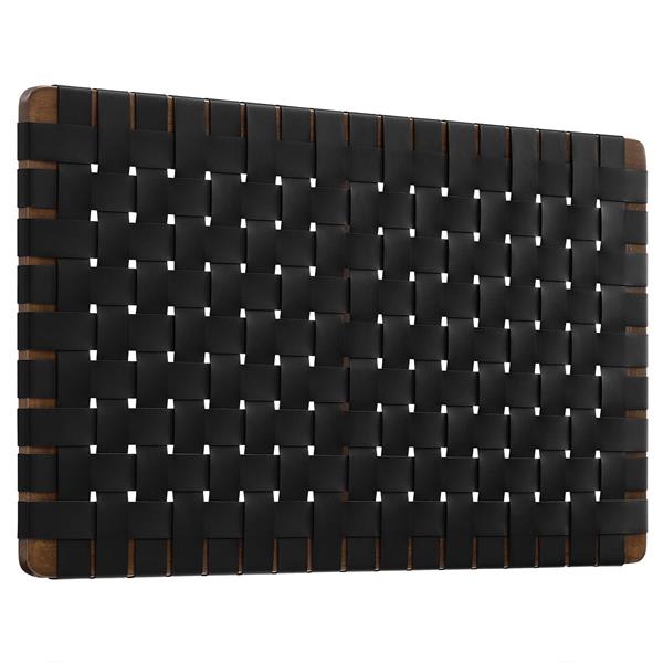 Sparta Weave Wall-Mount Twin Vegan Leather Headboard - Walnut Black 