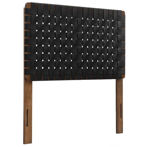 Sparta Weave Twin Vegan Leather Headboard - Walnut Black 