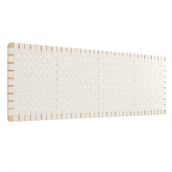 Sparta Weave Wall-Mount King Vegan Leather Headboard - Natural Beige 