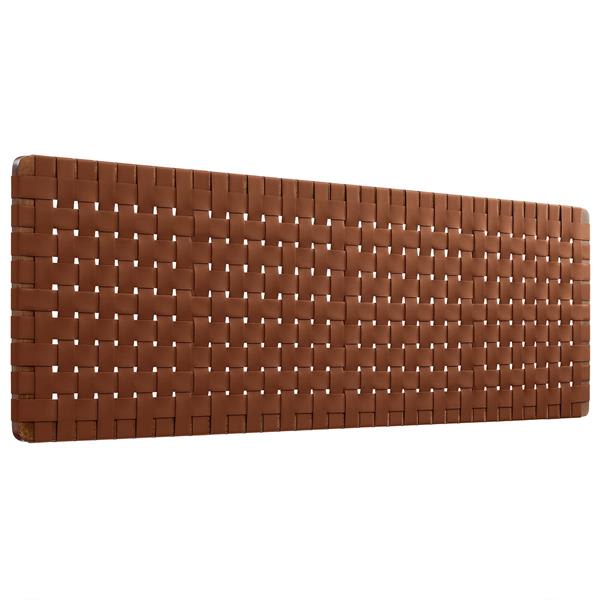 Sparta Weave Wall-Mount King Vegan Leather Headboard - Walnut Brown 