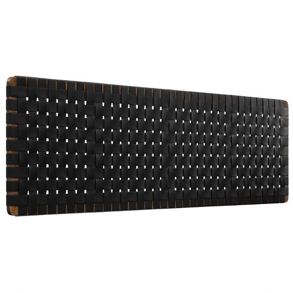 Sparta Weave Wall-Mount King Vegan Leather Headboard - Walnut Black 