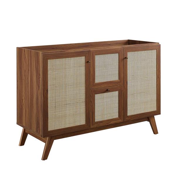 Soma 48” Single or Double Sink Compatible Bathroom Vanity Cabinet (Sink Basin Not Included) - Walnut 