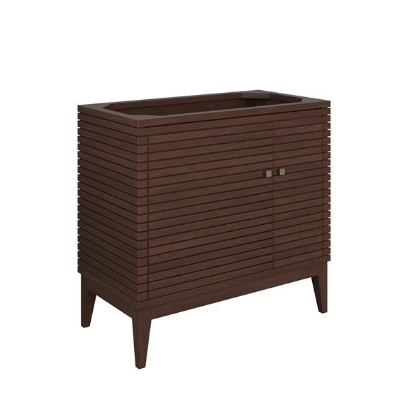 Ledger 36" Wood Bathroom Vanity Cabinet (Sink Basin Not Included) - Walnut 
