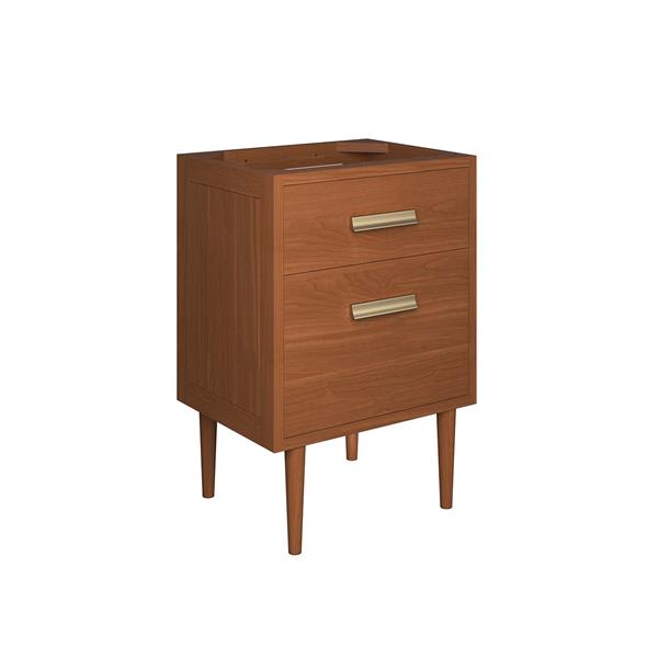 Cassia 24" Teak Wood Bathroom Vanity Cabinet (Sink Basin Not Included) - Natural 