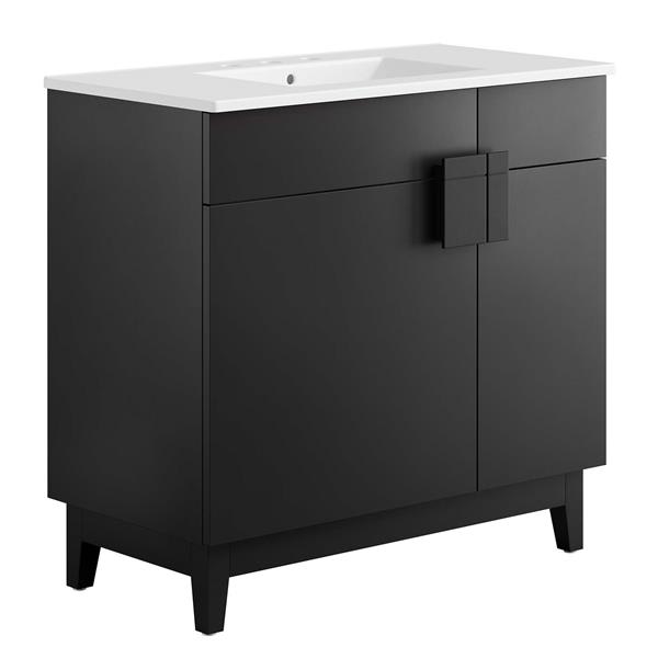 Miles 36” Bathroom Vanity - White Black 