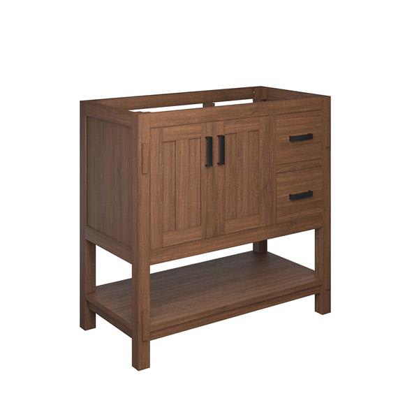 Ashlyn 36” Wood Bathroom Vanity Cabinet (Sink Basin Not Included) - Walnut 