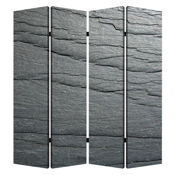 Black Slate Four-Panel Screen 
