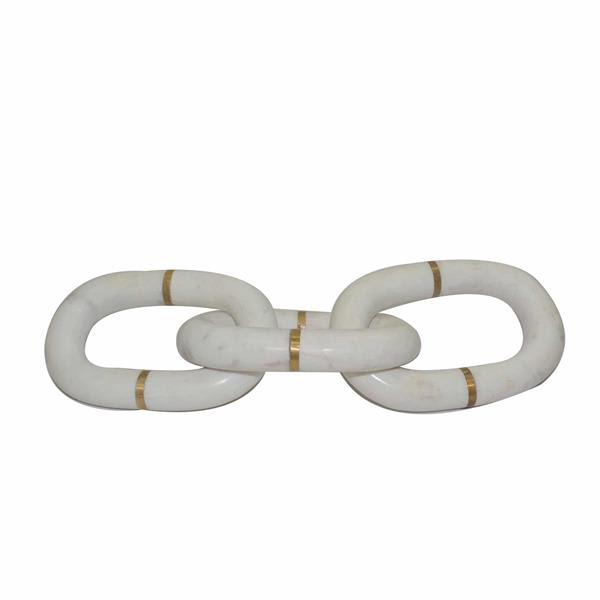 Marble 14" Chain Decor - White 
