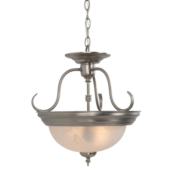 Two Light Semi-Flush Light - Satin Nickel 