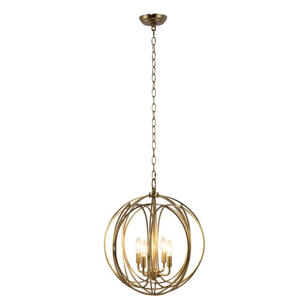 4 Light Chandelier - Brass 