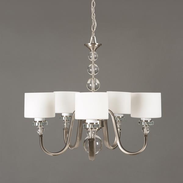 Five Light Chandelier - Satin Steel 