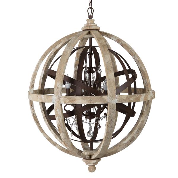 Five Light Chandelier - Khaki 