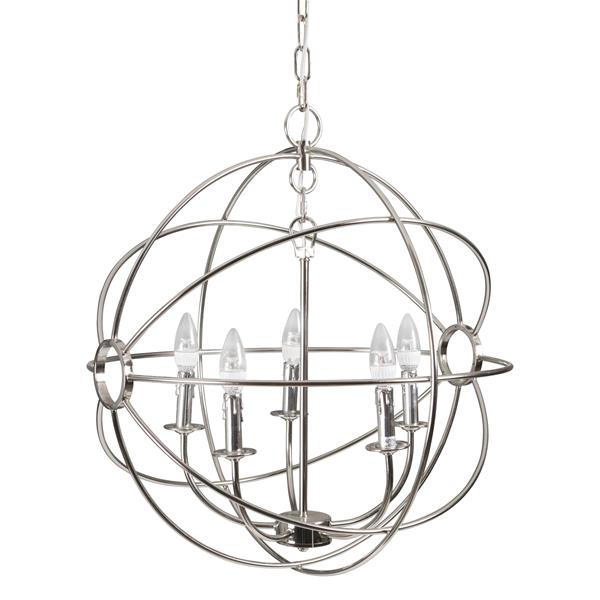 Five Light Mini Chandelier - Nickel Plated 