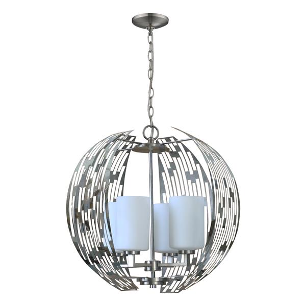 Four Light Chandelier - Brushed Nickel 