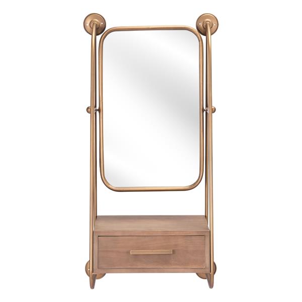 Peralta Gold Mirror Shelf 