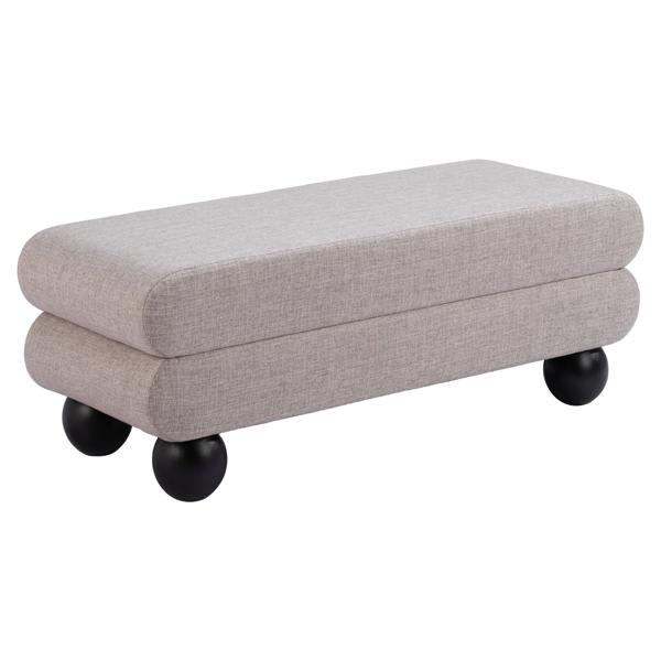 Davao Bench Gray - Black Rubberwood Legs 