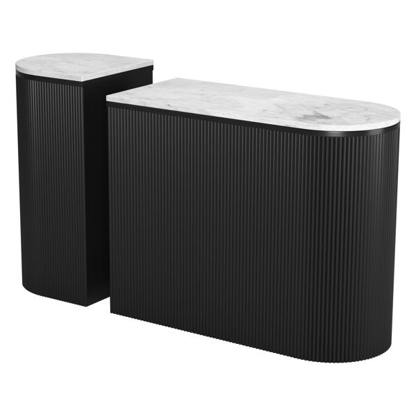 Ormara Console Table Set White and Black - 2-Piece 