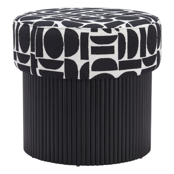 Boto Storage Ottoman - Black and White 
