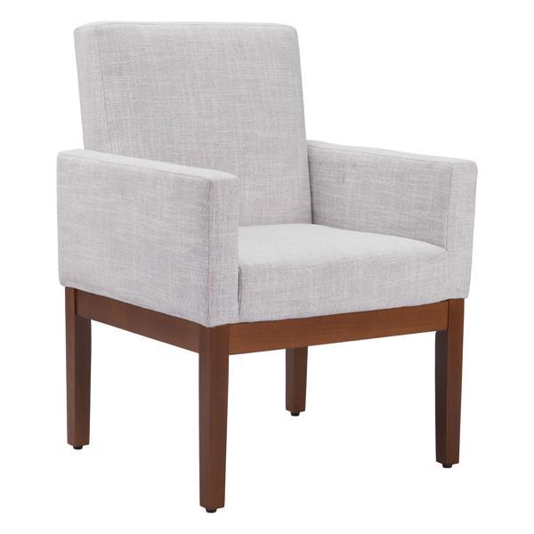 Senzil 36" Dining Chair - Ivory Performance Fabric - Walnut Wood Frame 