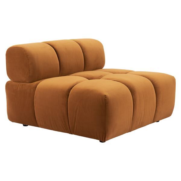 Rist 39 in. Middle Chair - Brown Velvet - Black Polypropylene Legs 