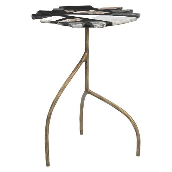 Baia 17" Side Table - Multicolor - Terrazzo and Iron 