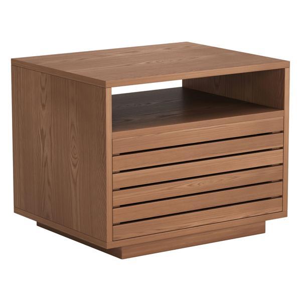 Slit 19" Nightstand - Walnut - Rubberwood 