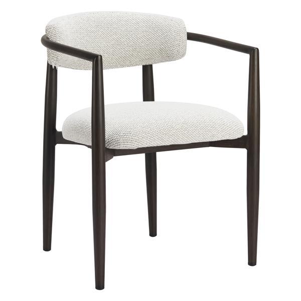 Midori 29" Dining Chair - White - Outdoor Fabric and Powder Coated Aluminum 