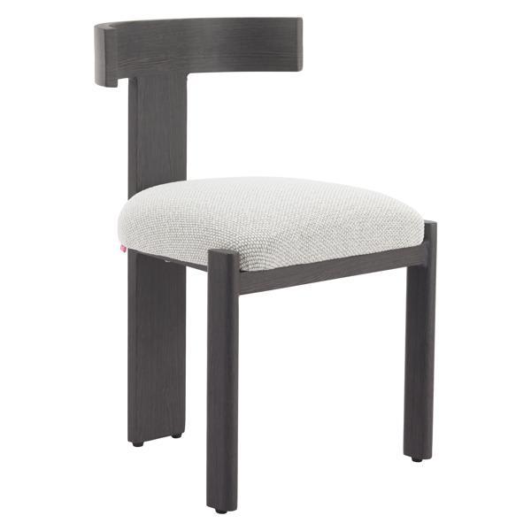 Tiana 30" Dining Chair - Black and Beige - Olefin and Aluminum 