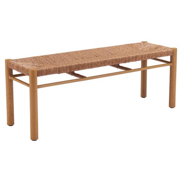 Iska 47" Bench - Natural Faux Wood Aluminum 