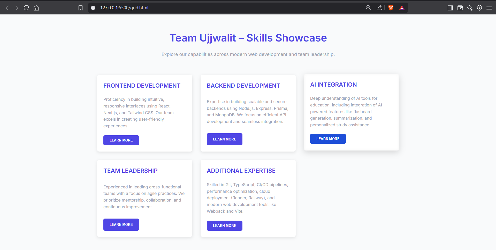 output skill section