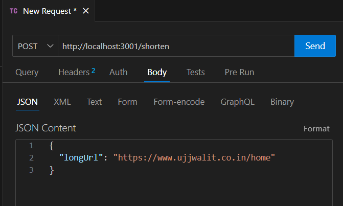 Step 4 Body tab json