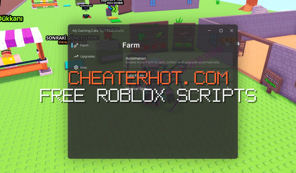 My Gaming Cafe Script – Auto Farm, Auto Spin, Auto Upgrade & More