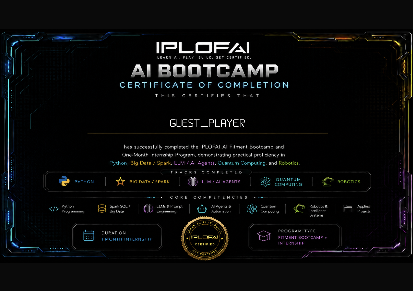 AI Bootcamp Certificate