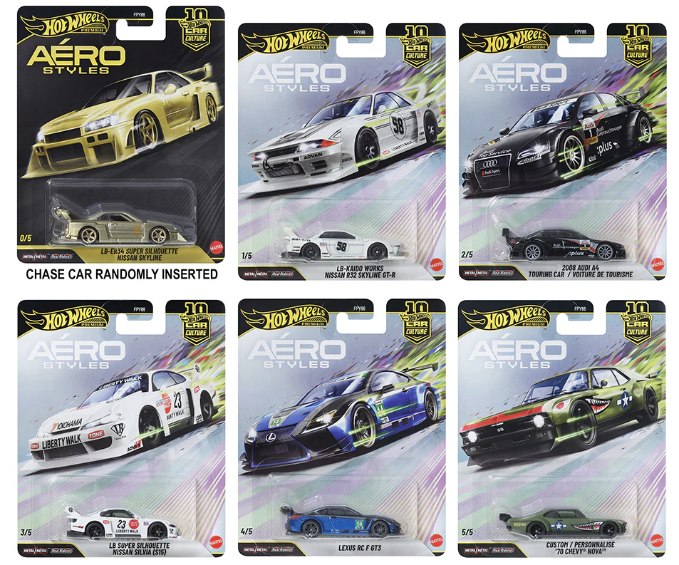 Hot Wheels Premium Aero Styles Tüm Set