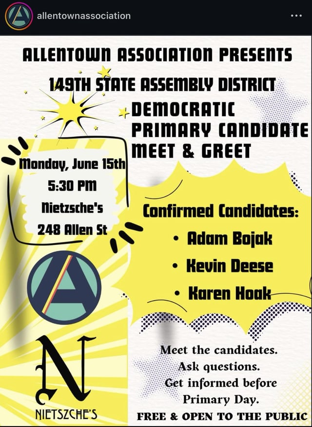 Democratic Primary Candidates Meet and Greet at Nietzsche’s