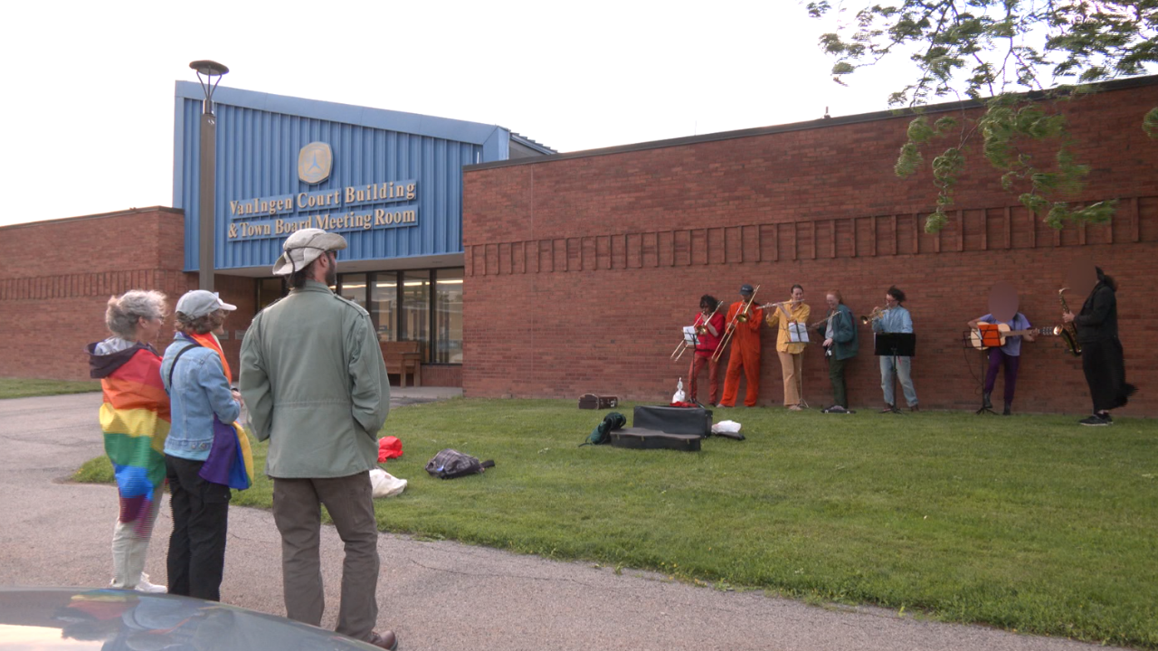 Protesters Gather Outside Webster Town Hall to Fight for Pride Flag