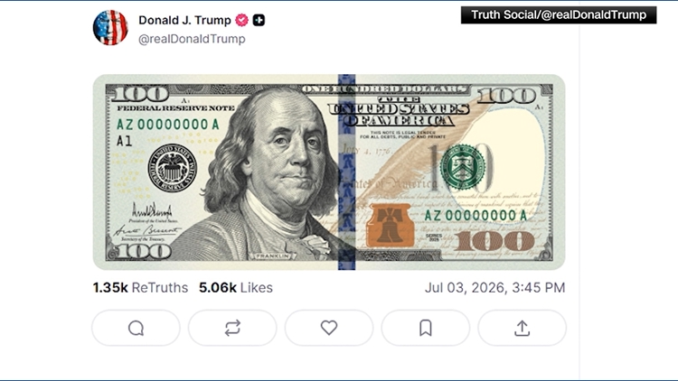 Trump Unveils New $100 Bill Design