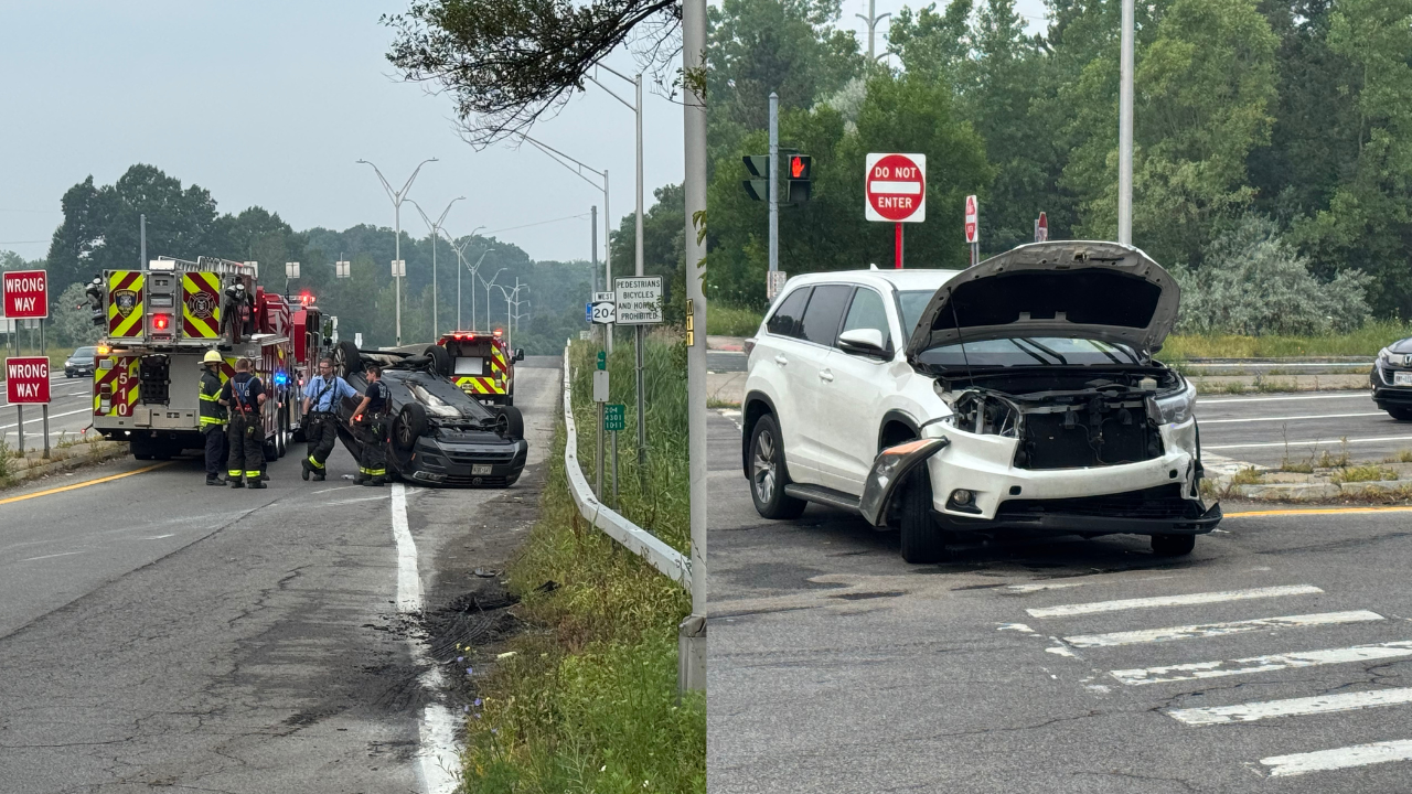 Car Crash on Route 204 West in Gates Causes One Vehicle to Roll Over