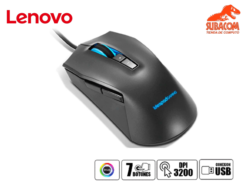 MOUSE LENOVO IDEAPAD GAMING, LED, 3200 DPI, COLOR NEGRO