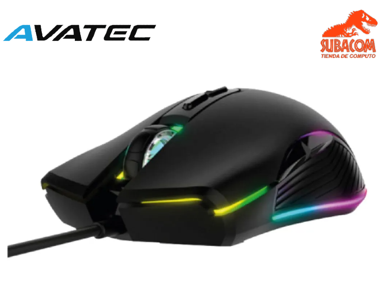 MOUSE AVATEC CMS-8409B, 7200 DPI, RGB, COLOR NEGRO