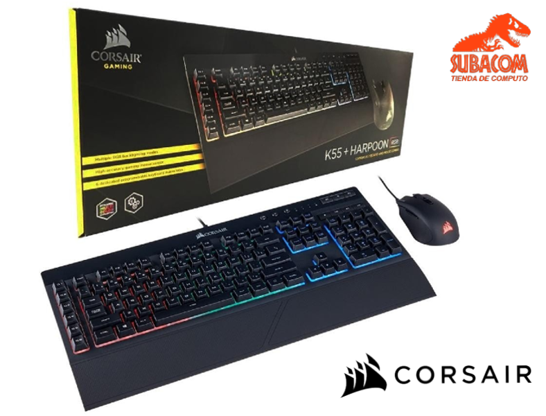 TECLADO Y MOUSE CORSAIR GAMING K55 + HARPOON