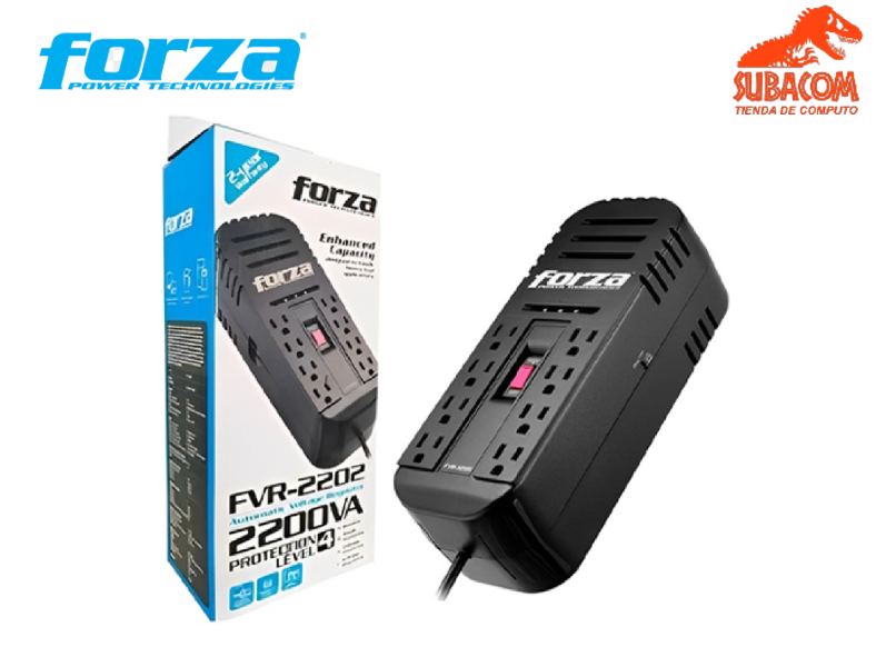 ESTABILIZADOR FORZA FVR-2202 2200VA, 1100W, 8 TOMAS, NIVEL PROTECCION 4