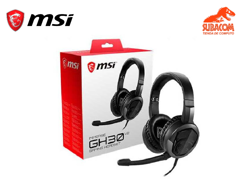 AURICULARES GAMER MSI IMMERSE GH30 V2, C/MICRO, CONTROL VOLUMEN, MIC ON/OFF, NEGRO