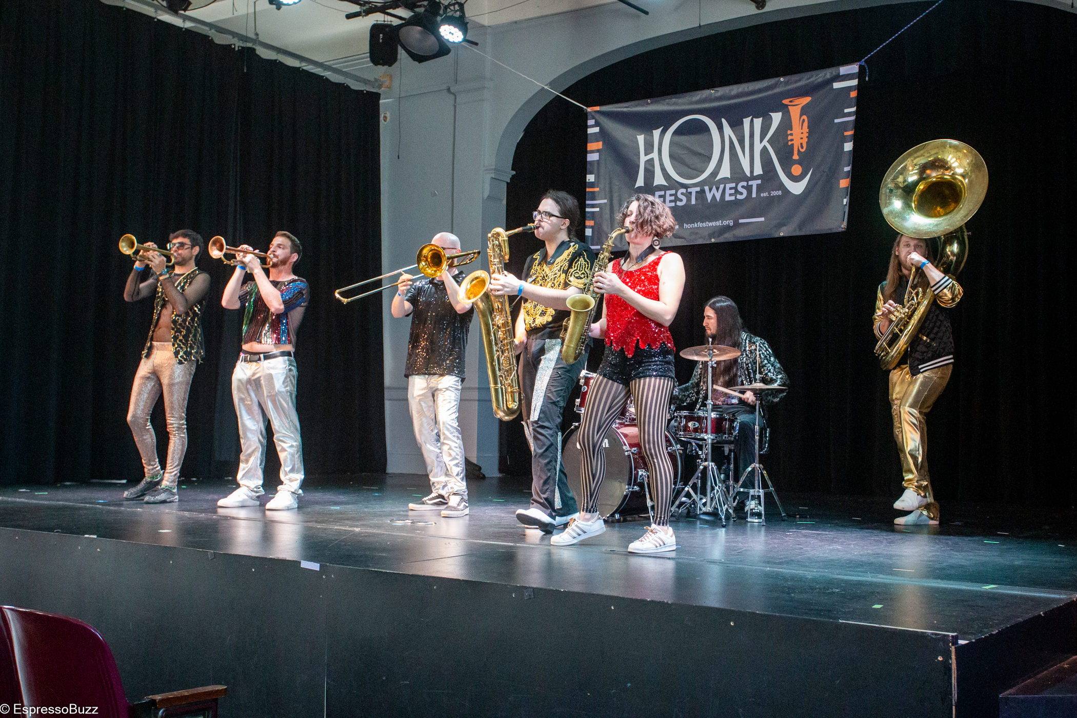 Bat City Brass Band performing at Honk fest west festival in Seattle
