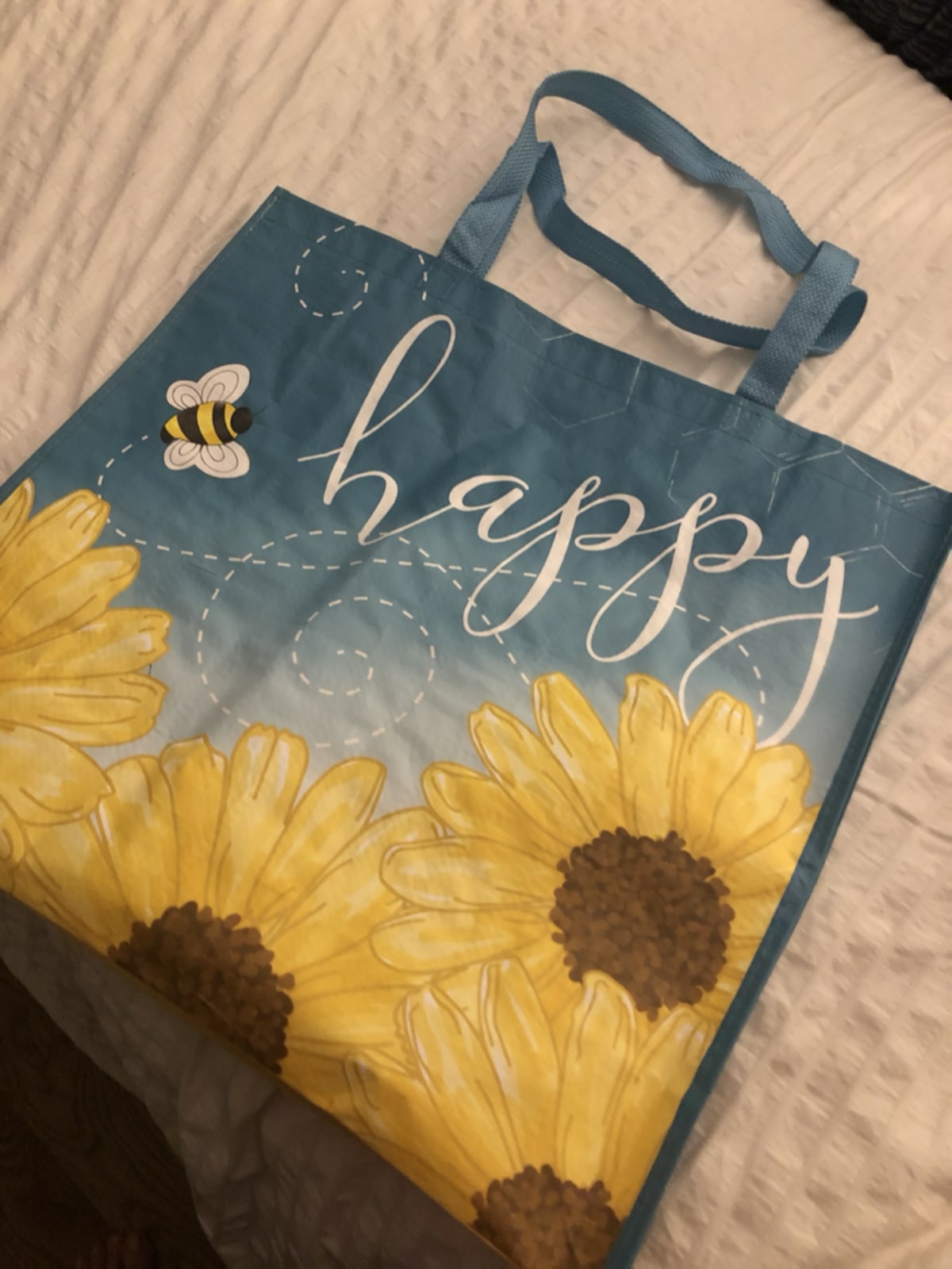 Colorful happy bag with positive vibes and cheerful design