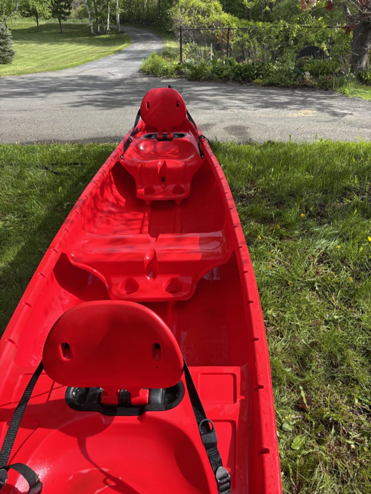 Canoe representing outdoor equipment that can be sold