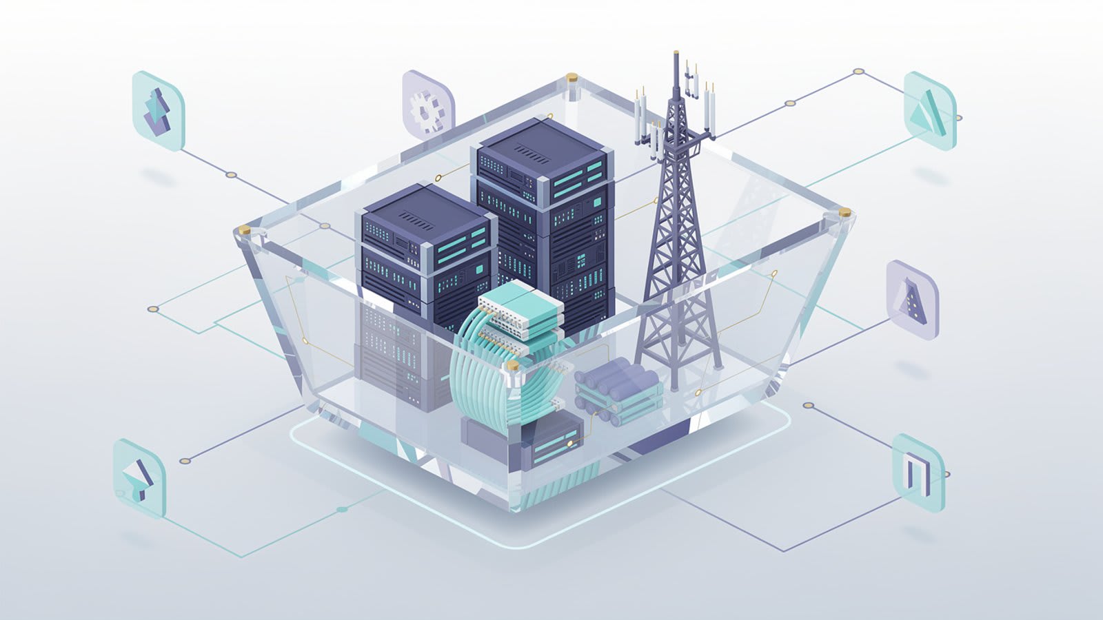 Représentation visuelle du fonctionnement d'un ETF data center et de ses composants
