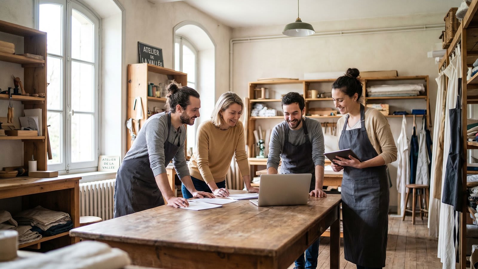 Atelier d'une PME régionale française financée par un fonds d'investissement de proximité