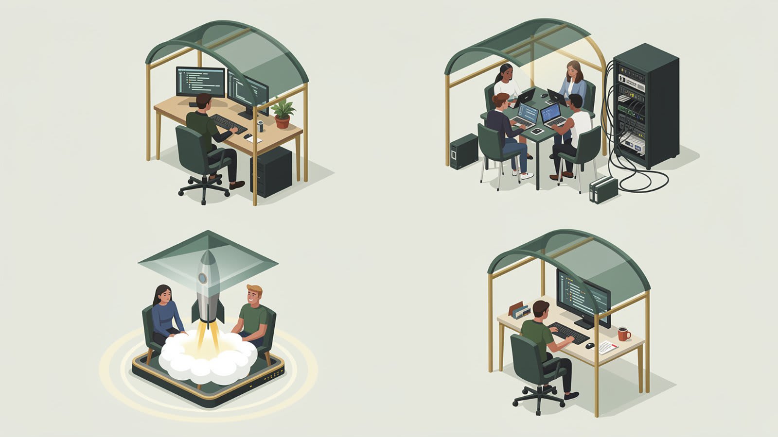 Différents profils d'entreprises tech concernés par l'assurance RC Pro et cyber