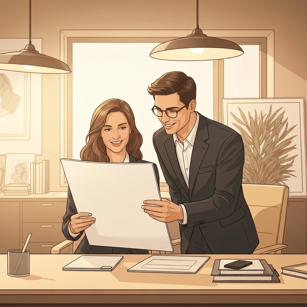 Investisseur satisfait après avoir investi dans un fonds d'art